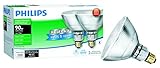 Philips 429373 Halogen PAR38 90 Watt Equivalent Dimmable Flood Standard Base Light Bulb, 2 Pack