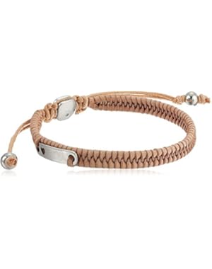 Woven Silver Leather Bracelet