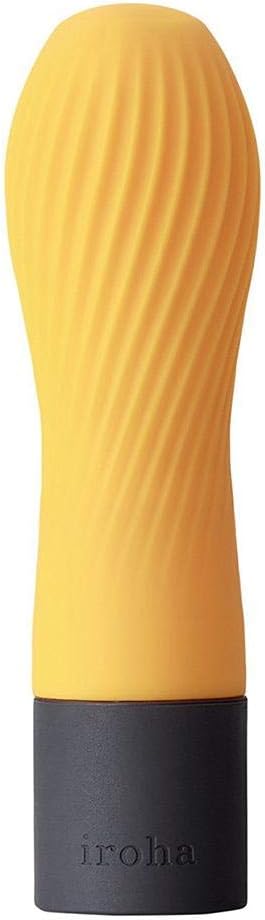 iroha Zen Textured Vibrator for women - YUZUCHA - orange, battery-operated vibrator made of marshmallowy Soft Touch silicone
