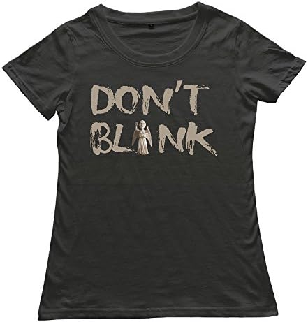 CYANY Doctor Who British Science-fiction TV WEEPING ANGEL DON'T BLINK Women's Awesome T Shirts M Black