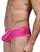 K-Men's Men's Pouch Breathable Smooth Ice Silky Triangle Bikinis Brief Underwear, Rose Red, Large