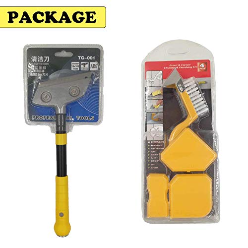 Caulking Tools 5 pcs, Sealant Removal and Multi-Purpose Scraper for Kitchen Bathroom Floor Door and Window (Orange)