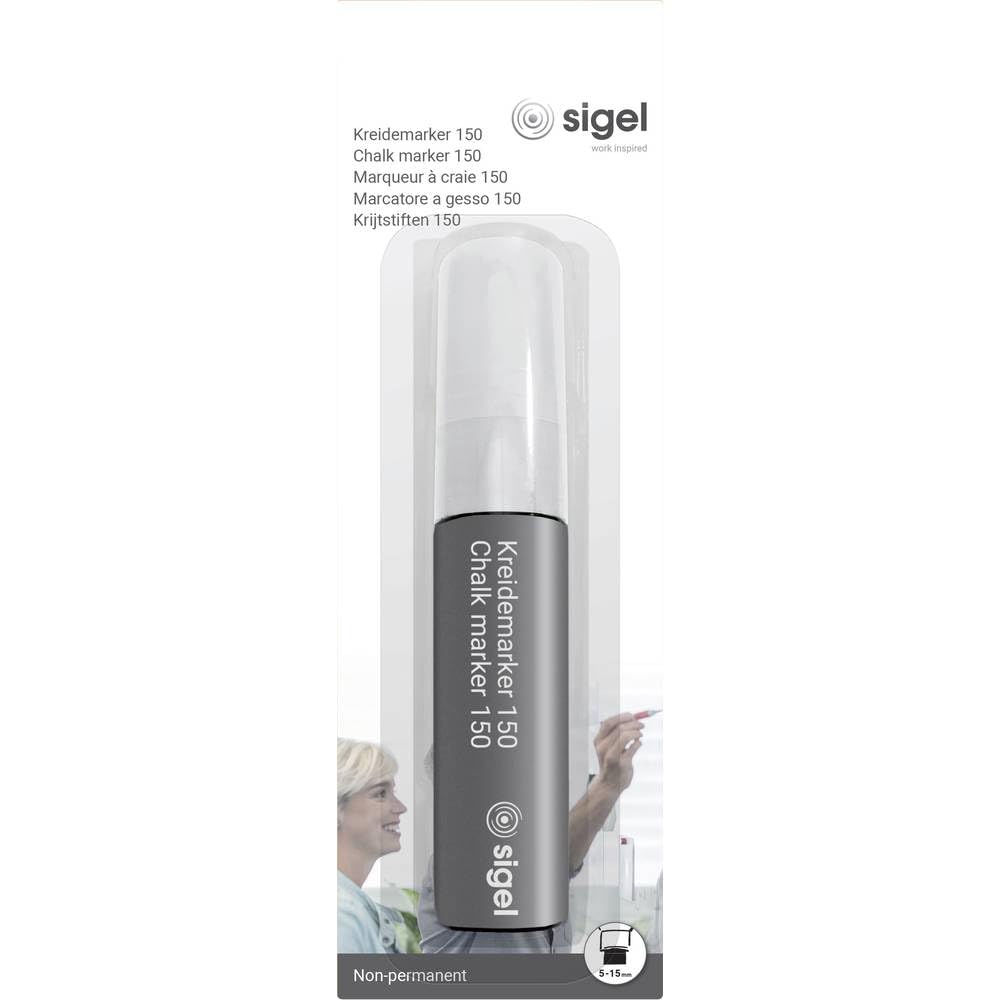 SIGEL BA171 Chalk Marker 150, chisel tip 5-15 mm, White