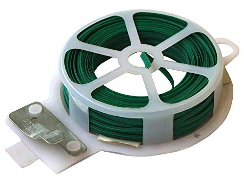 fiXte® Plant Twist Ties and Cutter, 25 Metre (80 feet) - Green Plastic