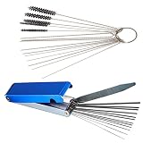 Carburetors Carbon Dirt Jet Remove Cleaner Tool Kit, 13 Cleaning Wires Set + 10 Cleaning Needles + 5 Nylon Brushes Tool Kit for Motorcycle ATV Moped Welder Carb.