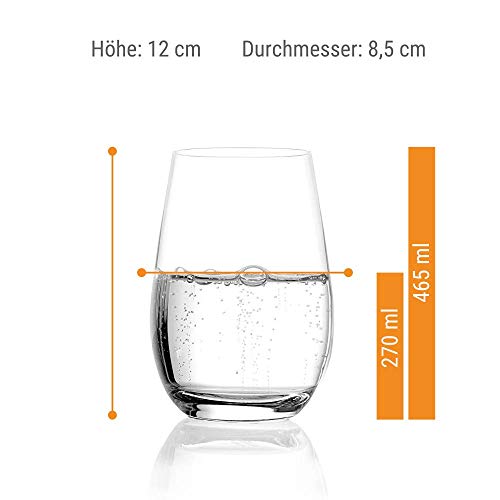 Stölzle Lausitz Event Wassergläser 6er-Set I 465ml Wasser Becher in zeitlosem Design I Spülmaschinengeeignete & Bruchresistente Saftbecher I Everyday Kristallbecher aus bleifreiem Kristallglas – Bild 6