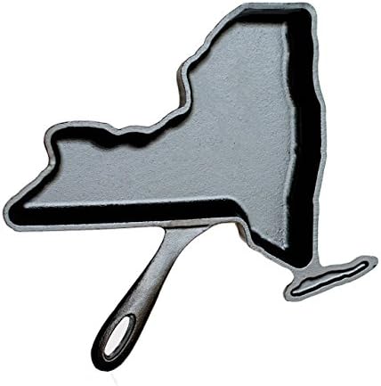 American Skillet Company"Art of the State" New York Pre-Seasoned Cast Iron Skillet, Made in the USA and Heirloom Quality