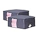 VEAMOR Comforter Storage Bags Pack of 2,Pillow Beddings/Blanket Clothes Organizer Storage Containers with Zippers,Breathable and Moistureproof(Grey 2pcs, XXL)