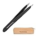 Tweezers for Eyebrows | Black | Precision Slant Tip Tweezer | For Eyebrow Shaping | Hair Removal and Ingrown Hair Treatment | Surgical Grade Stainless Steel | For Men and Women | By Tweezees