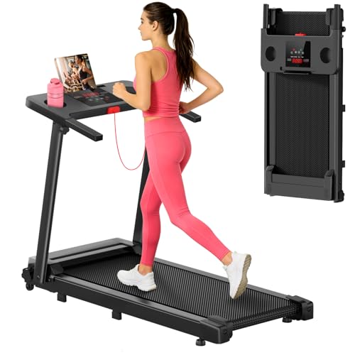 Walking Pad Treadmill, Foldable Small Treadmill for Home Office, 3.0 HP Brushless Motor with LED Display, 300 LBS Capacity, Quiet Capacity Compact Quiet Desk Treadmill