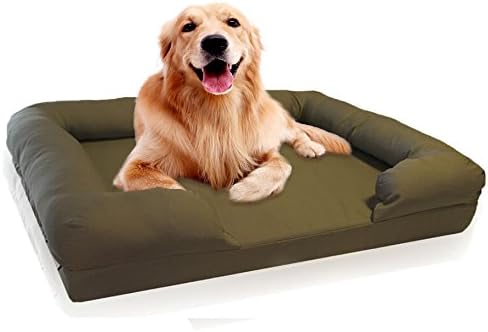 Orthopedic Dog Bed Large | Memory Foam Pet Sofa Pillow Extra Support &amp; Comfort | 36 x 28" w/ BONUS Cover For Senior Pets Arthritis