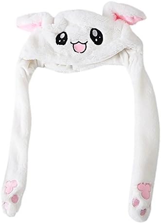 DDKK 'Singer' Polina Rabbit Ear Hat Move Airbag Magnet Cap Bunny Plush Cap for Women,Girls Gift Halloween Christmas