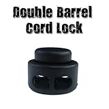 Paracord Planet Double Barrel Black Cord Lock Draw String Toggle Stopper - Choose from 5, 10, & 20 Pack Sizes