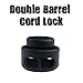 Paracord Planet Double Barrel Black Cord Lock Draw String Toggle Stopper - Choose from 5, 10, & 20 Pack Sizes