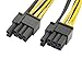 8pin CPU to 2 x PCIe 8pin (6+2) Motherboard Graphics Video Card PCI-e Express Power Adapter GPU VGA Y-Splitter Extension Cable Ethereum Mining ETH Hub Braided Sleeved Connector 10 Inch (25cm) 4 Pack