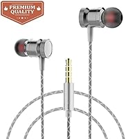 Ectreme Wired Metal In Ear Headphones, Noise Isolating Stereo Bass Earphones With Mic (Gray)