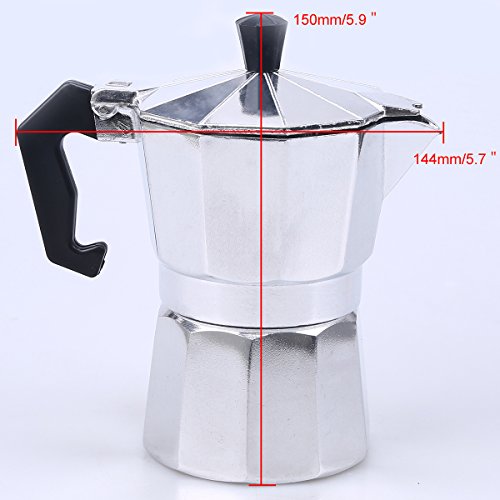 WCIC 3 Cup 150ML Aluminum Stove Top Expresso Coffee Percolator Moka Pot - Thumbnail 6