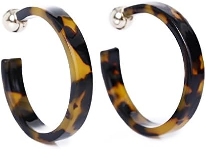 AIEDE Earrings Acrylic Marbled Earring Leopard Round Hoop Earrings