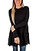 FARYSAYS Women's Long Sleeve Round Neck Ruffle Layered Babydoll Loose Tunic Tops Blouse T-Shirt