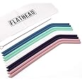 10 Bent Reusable Silicone Drinking Straws + Cleaning Brush, 30oz - 20oz Tumblers Compatible, Dishwasher Safe, Extra Long Stra