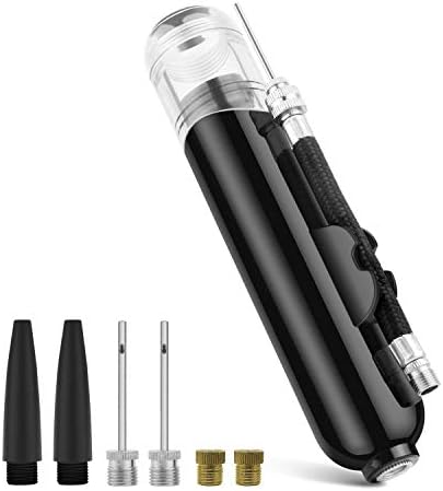 ULIN Inflator Ball Pump & Bike Pump, Dual Action Air Pump with 3 Needles, 2 Nozzles for Yoga Ball,Soccer Ball, Basketball, Volleyball, Balloons, Bicycles