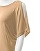 TWINTH Womens Cut Out Off Shoulder Short Sleeve Dolman Drape Loose Fit Tunic Top Plus Size