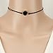 Druzy Charm Leather Cord Choker Necklace 12 inch