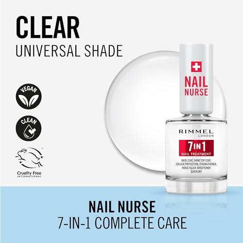 , Nail Care Base & Top coat 7 in 1, Rinforza, Leviga e Protegge il Colore, Formula Vegana ad Asciugatura Rapida, 12ml