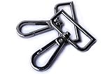 Bobeey 4pcs Inner 1 1/2 Inch Black Gun Push Gate Snap Hooks,Swivel Snap Metal Purses Clasps,Purse Hardware,Purse Lobster Clasps,Purses Hooks BBC24 (Black Gun)