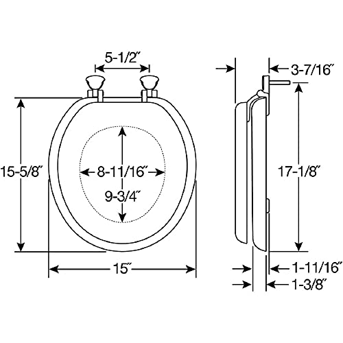 MAYFAIR 841EC 047 Cameron Toilet Seat will Never Loosen and Easily Remove, Round (Pack of 1