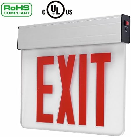 Doitpower LED Exit Sign Emergency Lighting 120V/277V AC Dual Voltage Operation Red Letters
