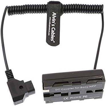 Alvin's Cables NP F550 Dummy Battery to D-Tap Coiled Power Cable for Sony F570 F970 Atomos Shinobi Ninja Monitor Smallhd Focus 7 Upgraded