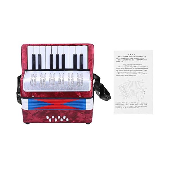 Children Accordion, Mini 17-Key 8 Bass Piano Accordion for Kids Children Amateur Beginner(Red) Accordion For Beginners…