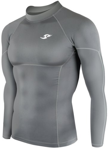 New 010 Take Five Skin Tight Compression Base Layer Grey Running Shirt Mens S - Xl (S)