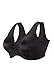 Glamorise Women's Plus Size Full Figure Complete Comfort Wirefree Front Close Leisure Bra #1803, Black, 46DD/F
