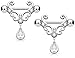 Pierced Owl 14GA 316L Stainless Steel CZ Set Filigree Heart and Dangling CZ Tear Drop Nipple Rings, Sold as a Pair (Silver Tone)