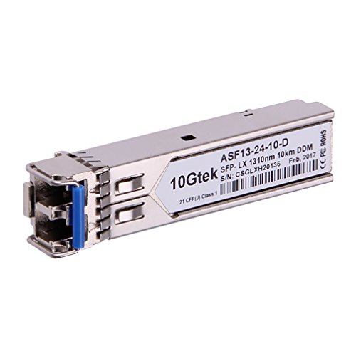 10Gtek for Mikrotik Compatible S-31DLC20D, 1.25 Gigabit SFP Transceiver Module, 1000Base-LX, 1310nm, 10KM