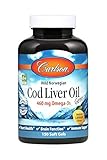 Carlson labs Norwegian Cod Liver Oil Lightly Lemon Gems Rich in Omega-3's 1000mg,150 soft gel