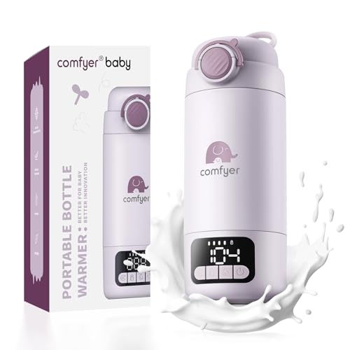 Comfyer BW02 Portable Baby Bottle Warmer with 16000mAh Battery and Built-in Sterilizer Quick Warmer for Milk and Water, 2 Heating Modes, 500 ml Ideal for Home and Travel