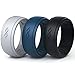 Rinfit Silicone Rings for Men 9mm Wide, 2mm Thick - Mens Rubber Wedding Bands - Infinity Silicone Rings for Him - Patented Design - Pack E, Size 8