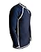 Rash Guard for Men – USA Made Compression, Workout & UV Sun Protection Shirt (Navy Blue XL)