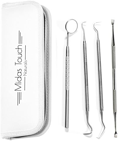 Dental Hygiene Kit by Midas Touch - Dental Tools Hygiene Kit Set Dental Pick Floss Gum Tape Toothpicks Instruments | A+ Stainless Steel Tartar Scraper Remover for Cleaning Teeth Professional Home Use