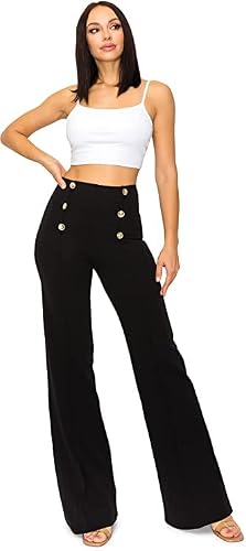 Cemi Ceri Women's High Waist Dress Pants w/Button Decorate, Size Small/Color Black in Kenya