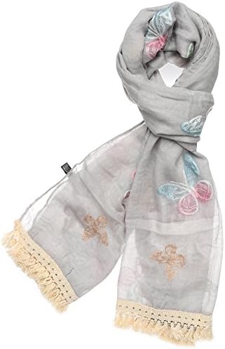 Women's Premium Collection Sheer Soft Embroidered Cotton Scarf