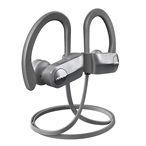 Mpow D7 [Upgraded] Bluetooth Headphones, IPX7 Waterproof Richer Bass Stereo Wireless Sports Earbuds w/Mic, 10~12H Battery Noise Cancelling Earphones for Running, Jogging, Cycling, Exercising, Workout