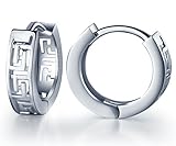 Infinite U Huggie Earrings 925 Sterling Silver Small Hoop for Women/Girls (Maze)