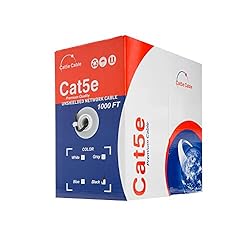 1000ft Cat5e Black Solid 24AWG Cable UTP Cat5 Bulk