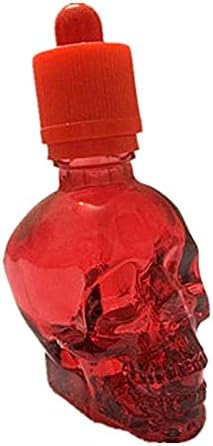 SimonX 1 Piece 30ml Skull Bottle Bitter Bottle E Liquid Frosted Black Skull Shape Glass Dropper Bottle With Child Proof 30ml Lucid Red