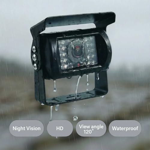 12V-24V RV Truck Van Trailer Bus Security Camera Kit, 7 Inch TFTLCD HD Color Monitor + Waterproof Night Vision Vehicle Parking Reverse Rear View Camera