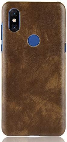 Xiaomi Mi Mix 3 Case+ Screen Protector, ZLDECO Vintage Slim PU Leather Hard PC Back Cover with 1 Tempered Glass Screen Protector Protective for Xiaomi Mi Mix 3 (6.4') 2018 (Brown)